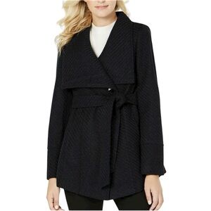 INC INTERNATIONAL CONCEPTS I.N.C. Textured Wrap Coat Small S BLACK NWOT